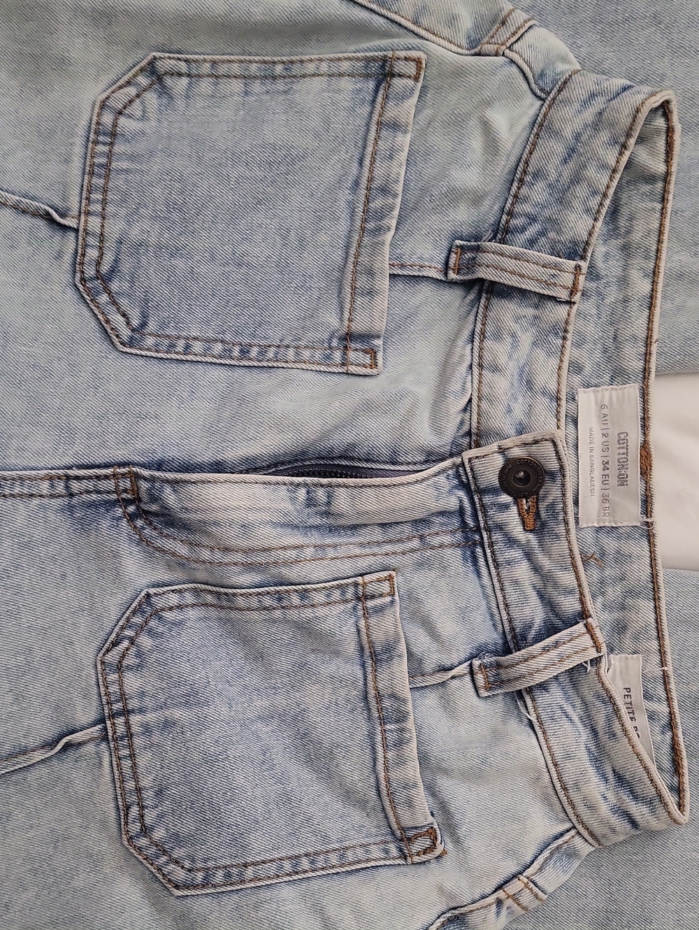 Cotton On Pale Blue Petite Pocket Flare Jeans
